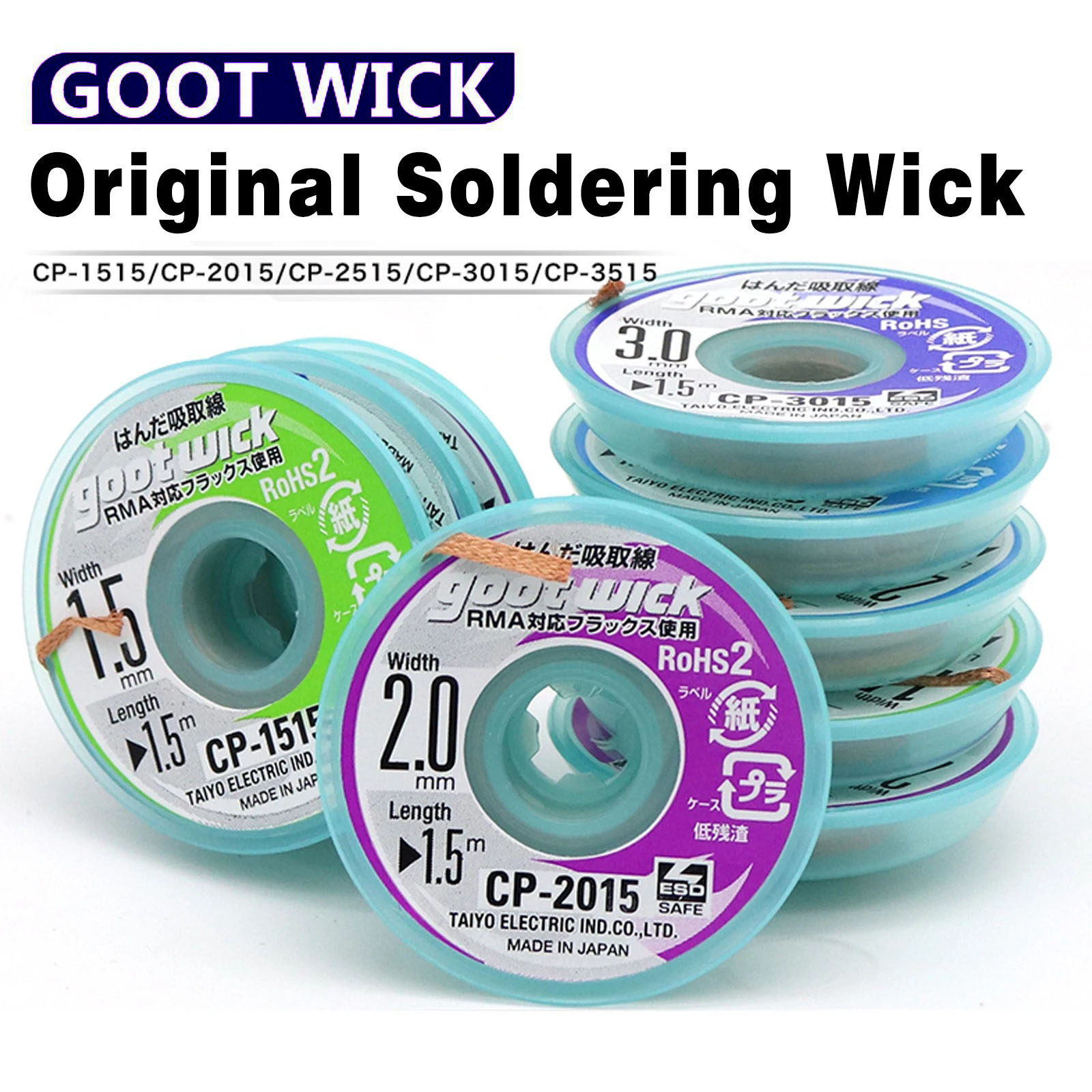 Solder Wick Braid - Goot الأصلي عالية الجودة ديسولديرينغ الفتيل
