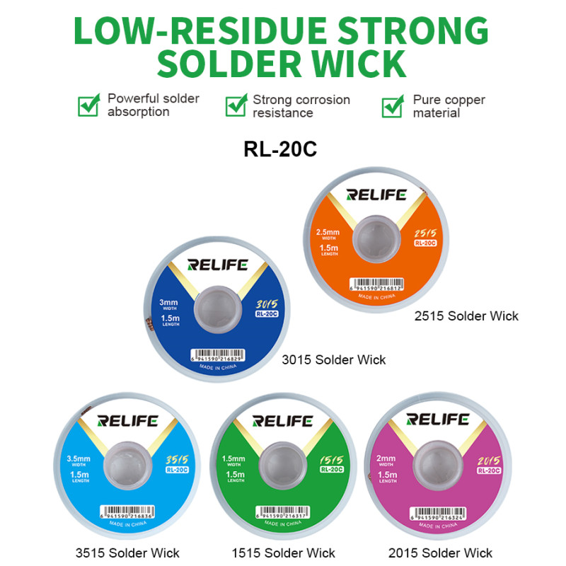 Solder Wick Braid - RELIFE RL-20C لحام الفتيل للهاتف بغا