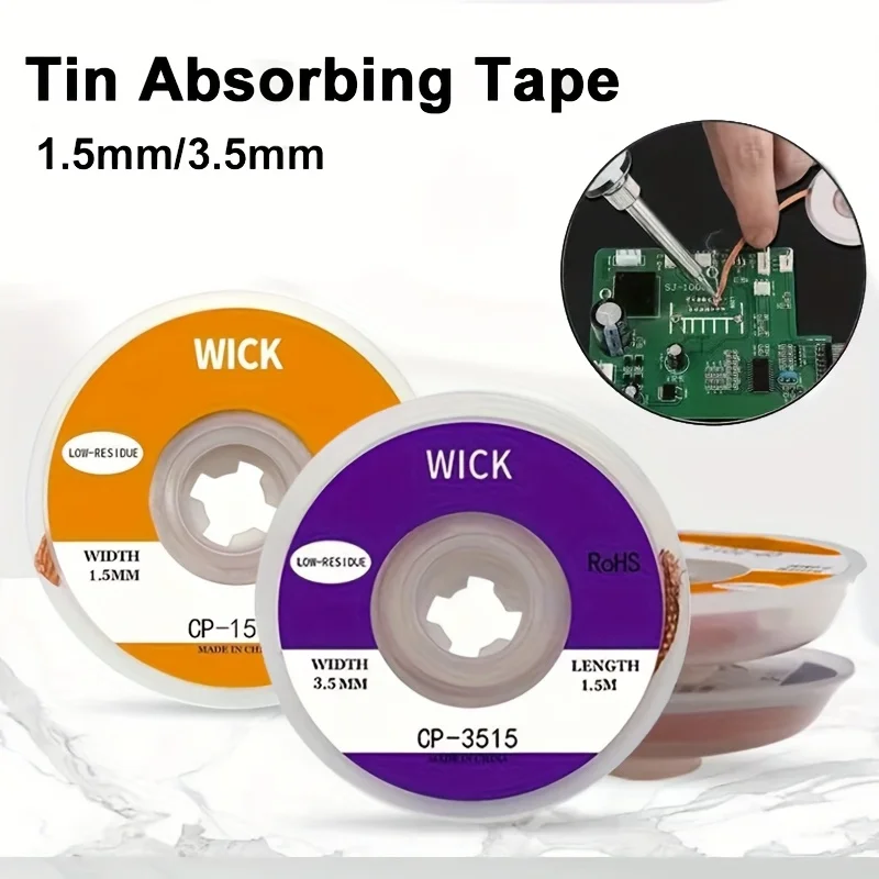 Solder Wick Braid - 1.5 متر ديسولديرينغ جديلة الشريط النحاس