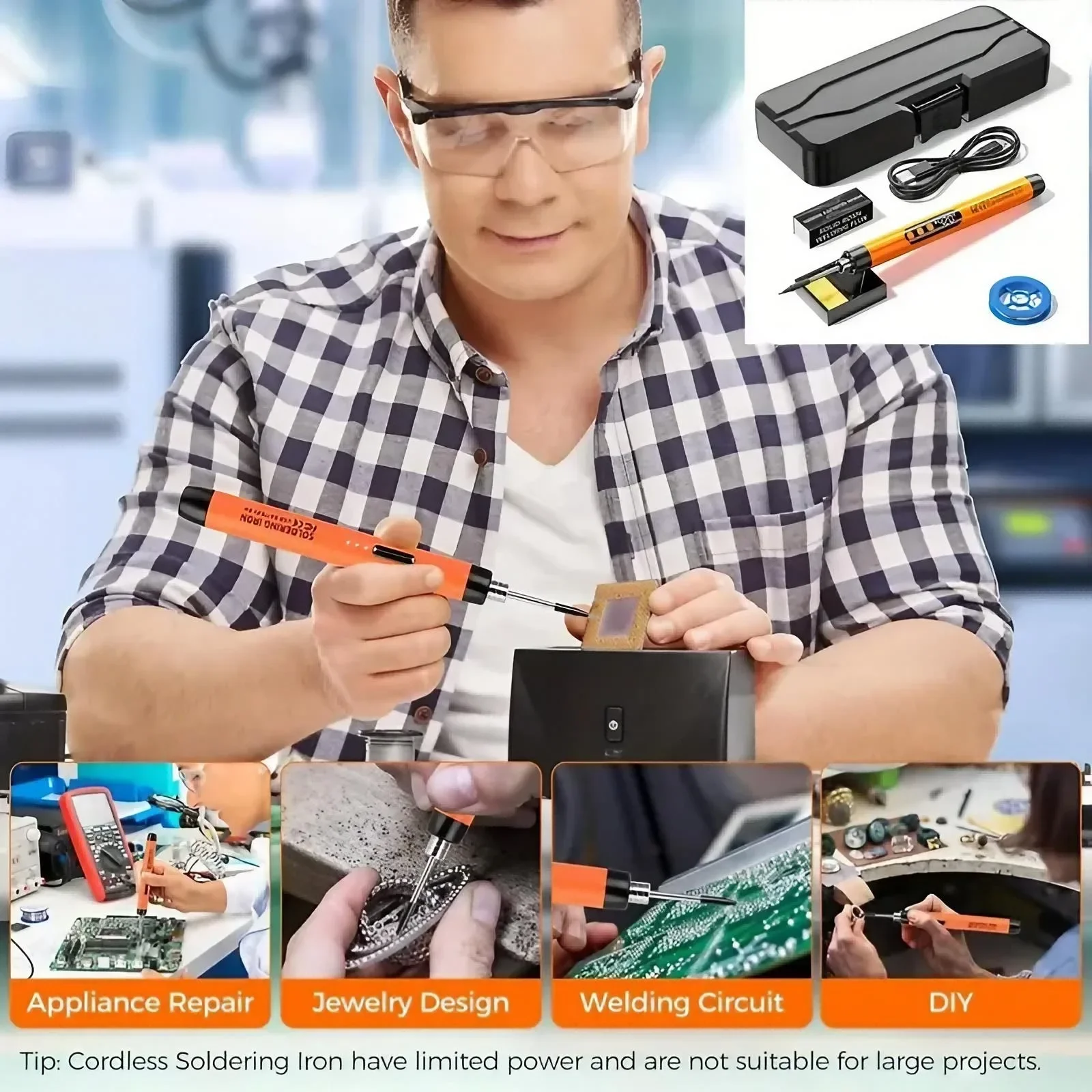 مكواة لحام صغيرة دقيقة قابلة ل - مراجعة Electronics Repair Kit With Soldering Iron وسعره