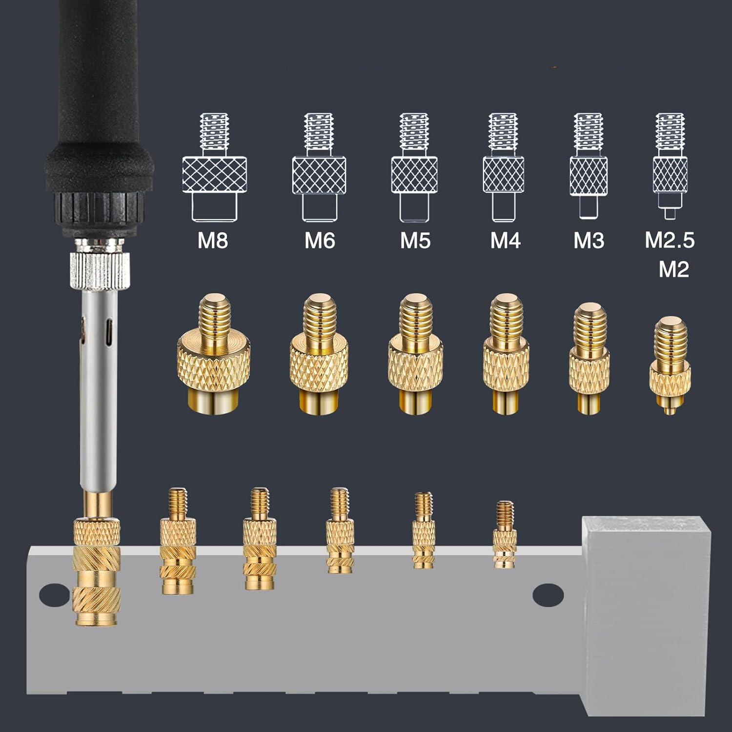 الحرارة إدراج الجوز الحديد نصا - مراجعة Electronics Repair Kit With Soldering Iron وسعره