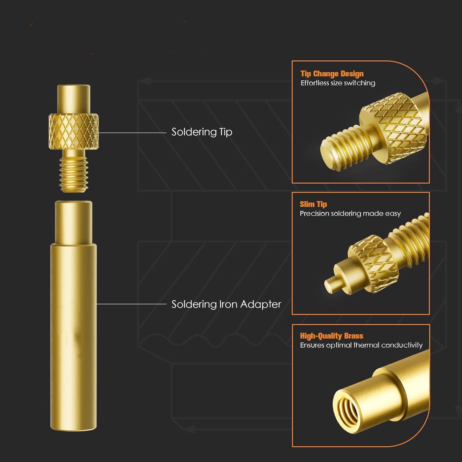 الحرارة إدراج الجوز الحديد نصا - مراجعة Electronics Repair Kit With Soldering Iron وسعره