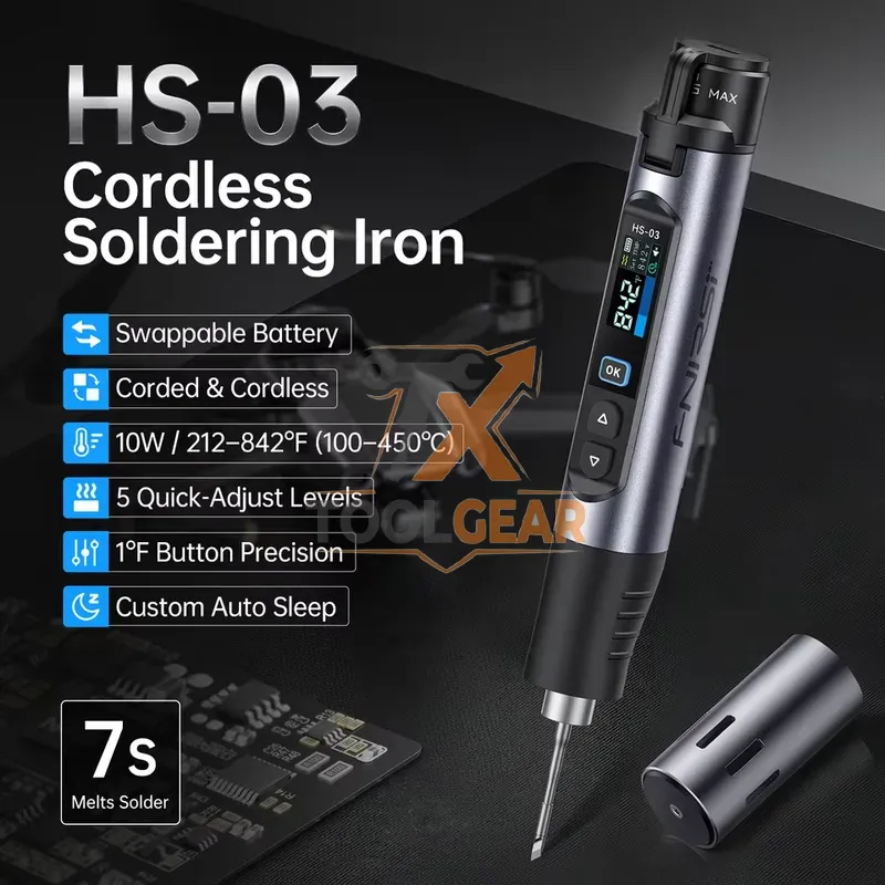 طقم لحام لاسلكي HS-03 مع رؤوس  - مراجعة Electronic Repairing وسعره