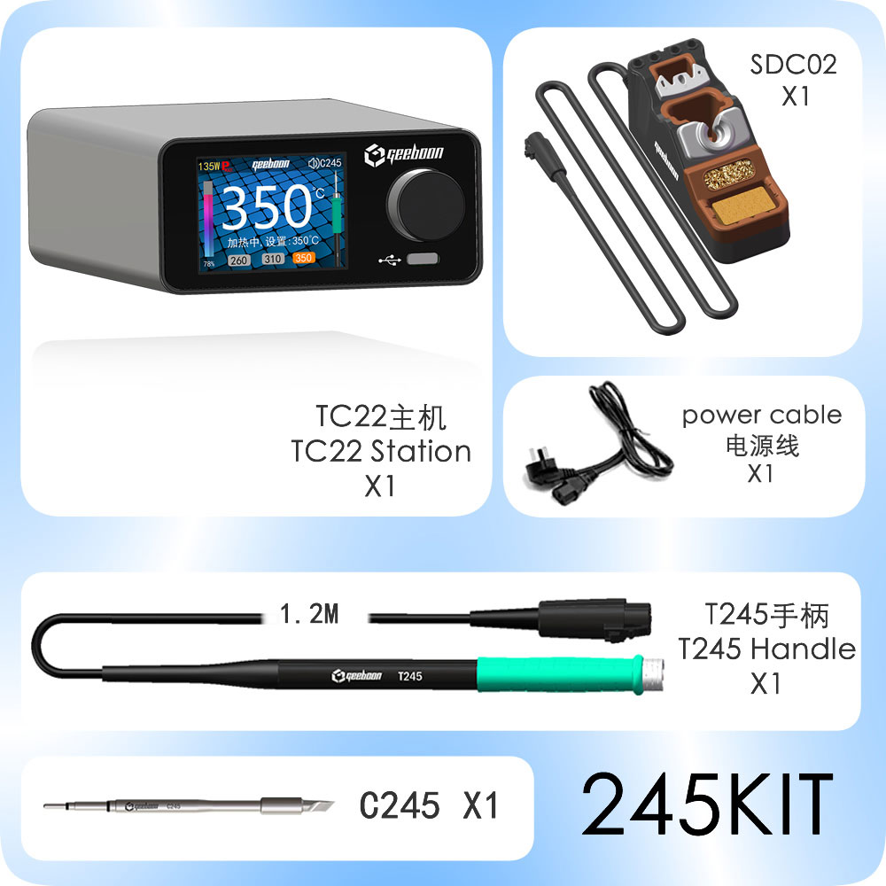 طقم محطة لحام GEEBOON TC22 240 - مراجعة Electronics Repair Kit With Soldering Iron وسعره