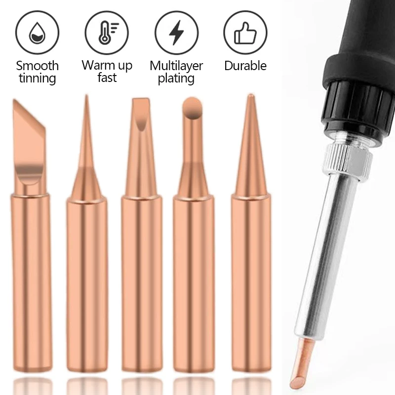 5 قطع/مجموعة من رؤوس مكواة الل - مراجعة Electronics Repair Kit With Soldering Iron وسعره