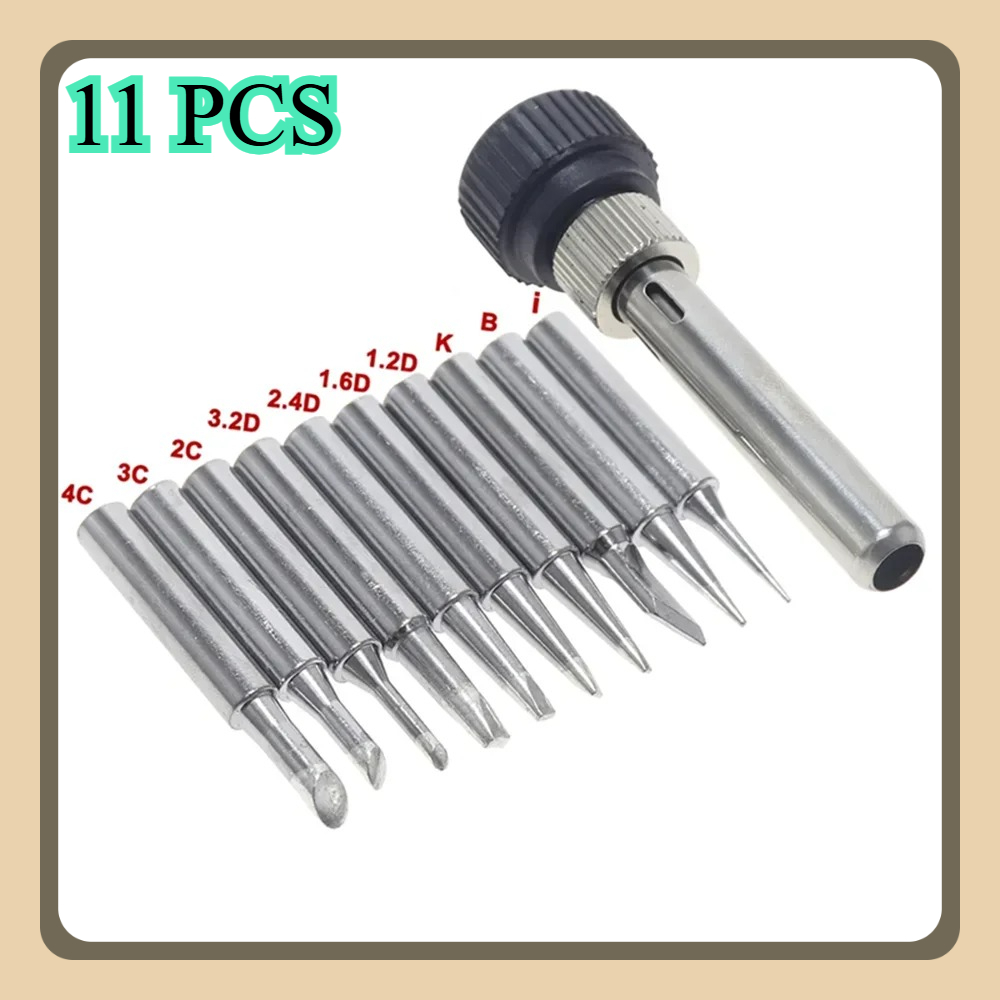 طقم 11 قطعة من رؤوس مكواة اللح - مراجعة Electronics Repair Kit With Soldering Iron وسعره