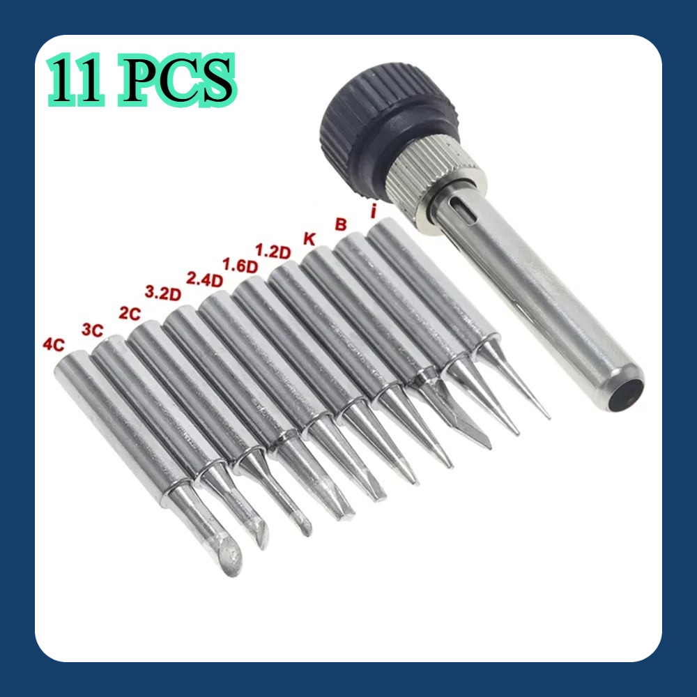 طقم 11 قطعة من رؤوس مكواة اللح - مراجعة Electronics Repair Kit With Soldering Iron وسعره