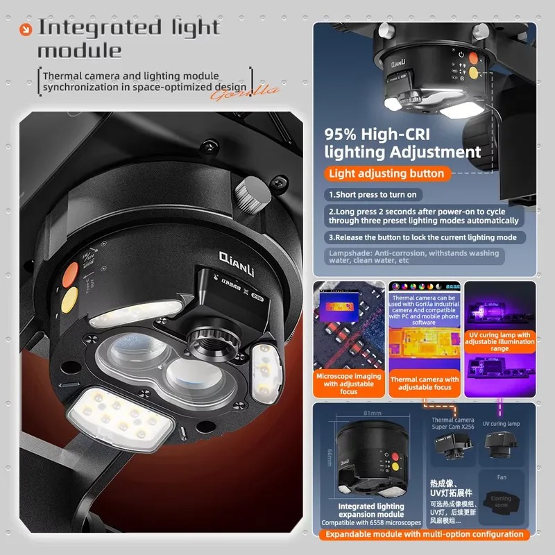 مجهر ثلاثي العدسات Qianli 6558 - مراجعة Electronic Repairing وسعره