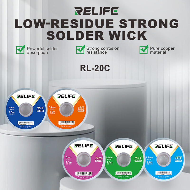 RELIFE RL-20C لحام الفتيل للها - مراجعة Solder Wick Braid وسعره