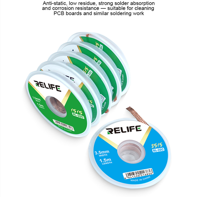 RELIFE RL-20C لحام الفتيل للها - مراجعة Solder Wick Braid وسعره