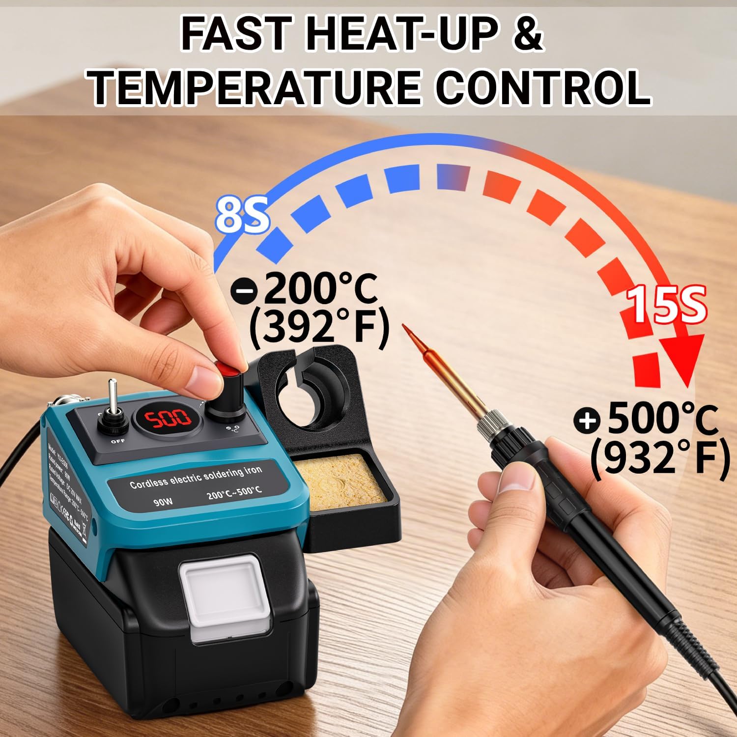 طقم لحام رقمي لاسلكي بقوة 90 و - مراجعة Electronics Repair Kit With Soldering Iron وسعره